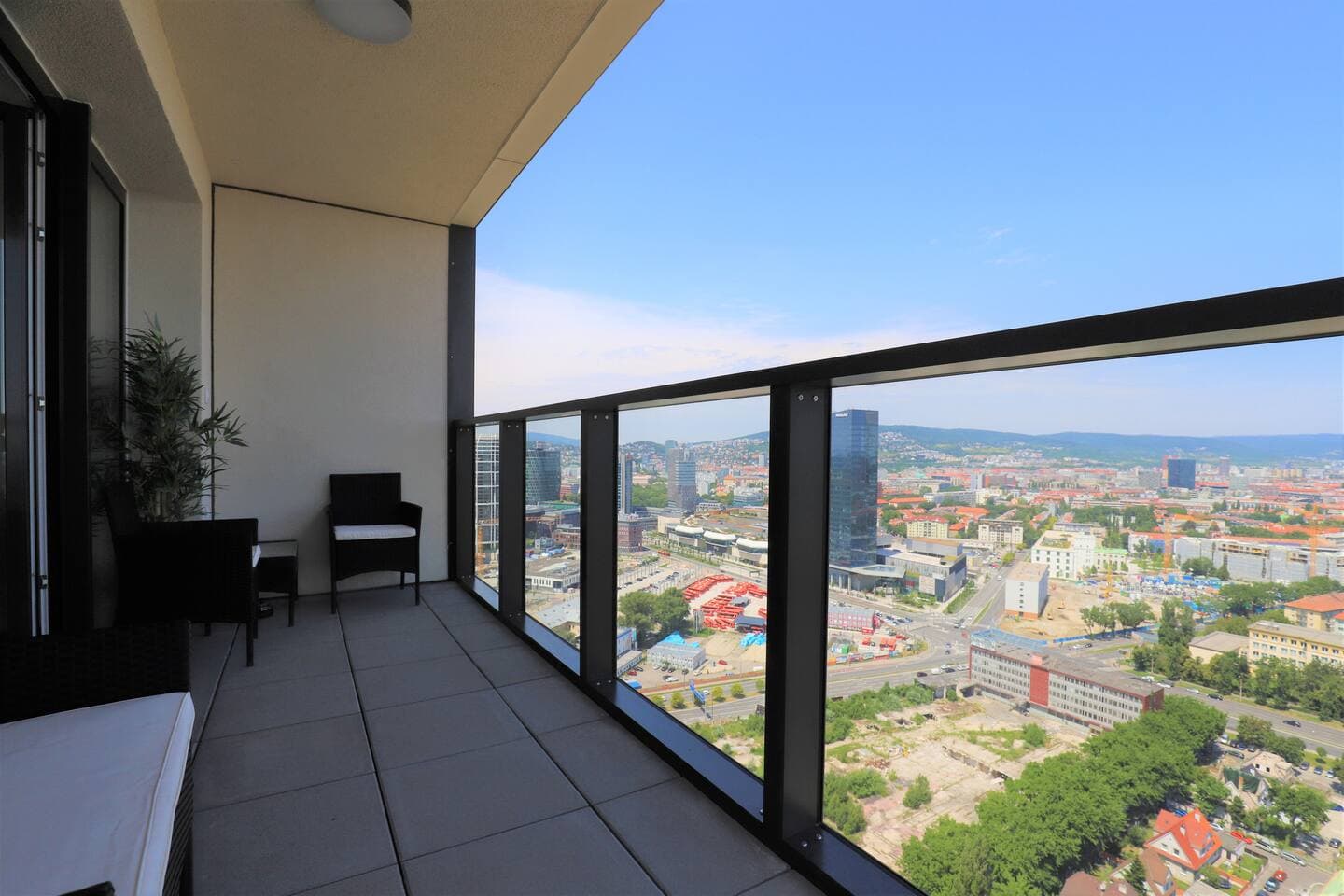 City view from 30. floor, parking price included