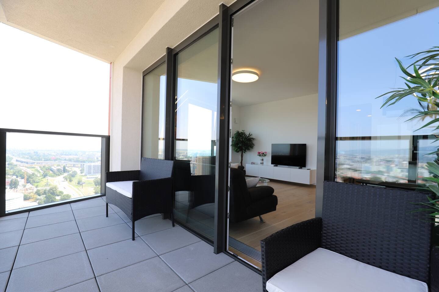 City view from 30. floor, parking price included